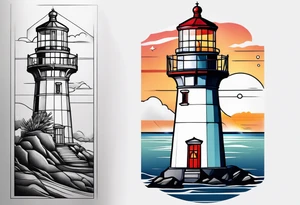 lighthouse a bit realist tattoo idea