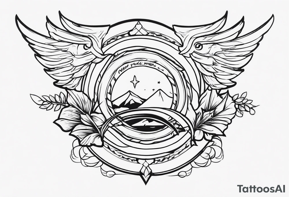 Minimalist design for a small tattoo with quote " never fold never back down" tattoo idea