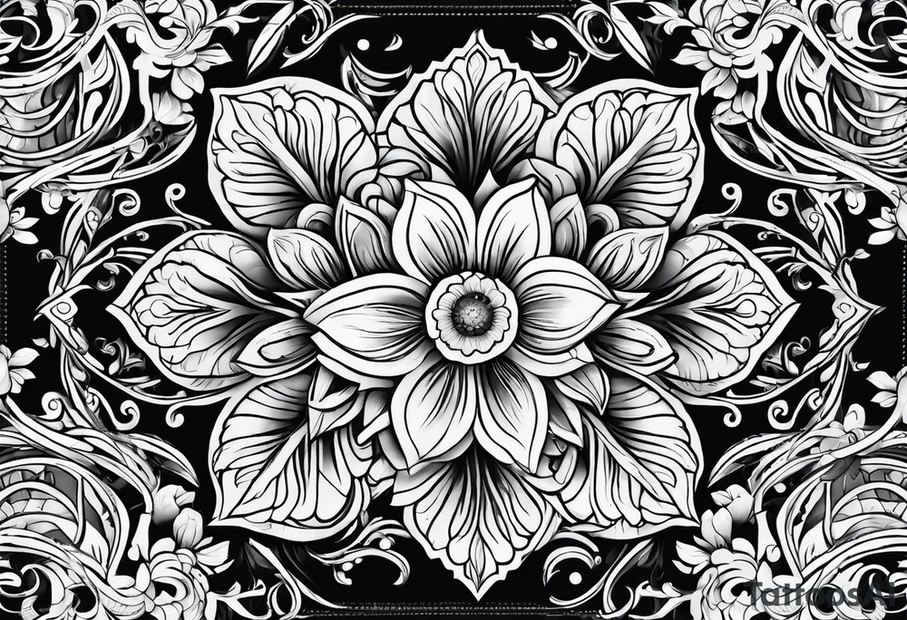 ornaments of flowers tattoo idea
