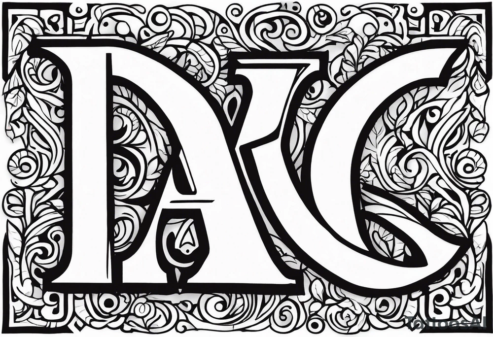 the letters A and R together tattoo idea