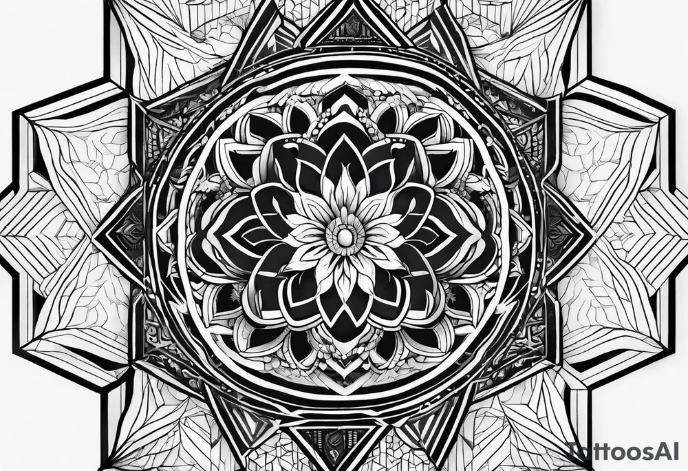 hexagon pattern black tattoo idea