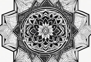 hexagon pattern black tattoo idea