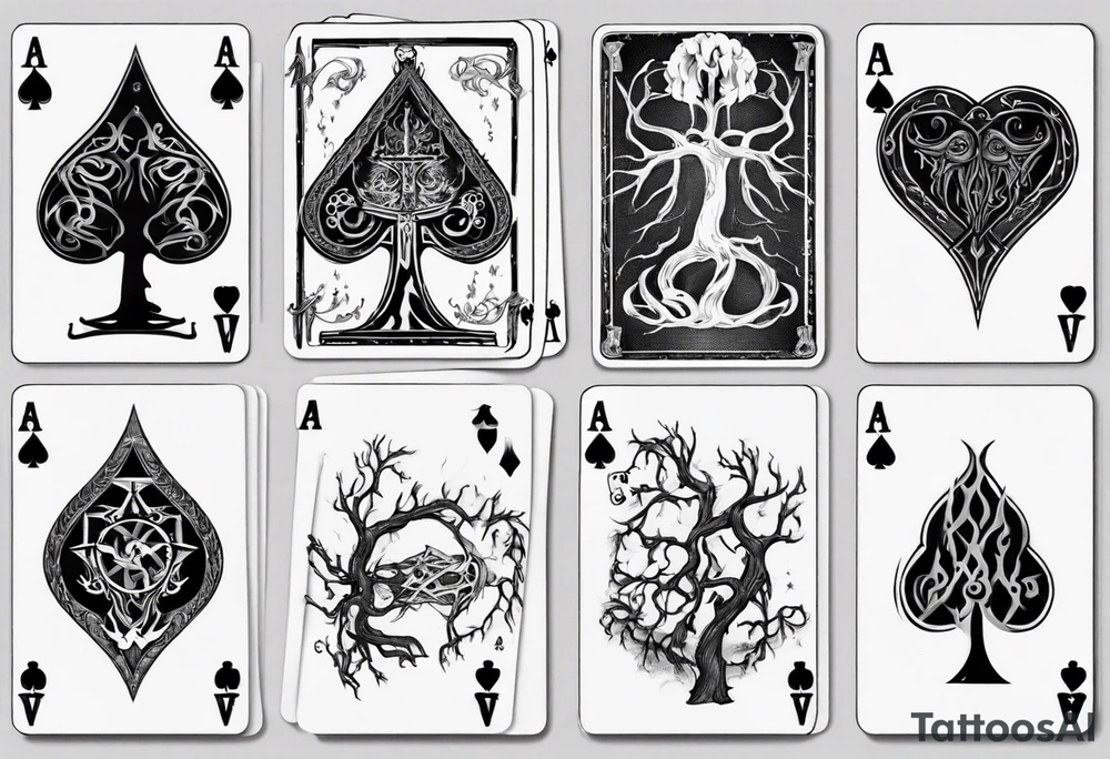 Gondor, Yggdrasil, playing cards Aces and Eights tattoo idea