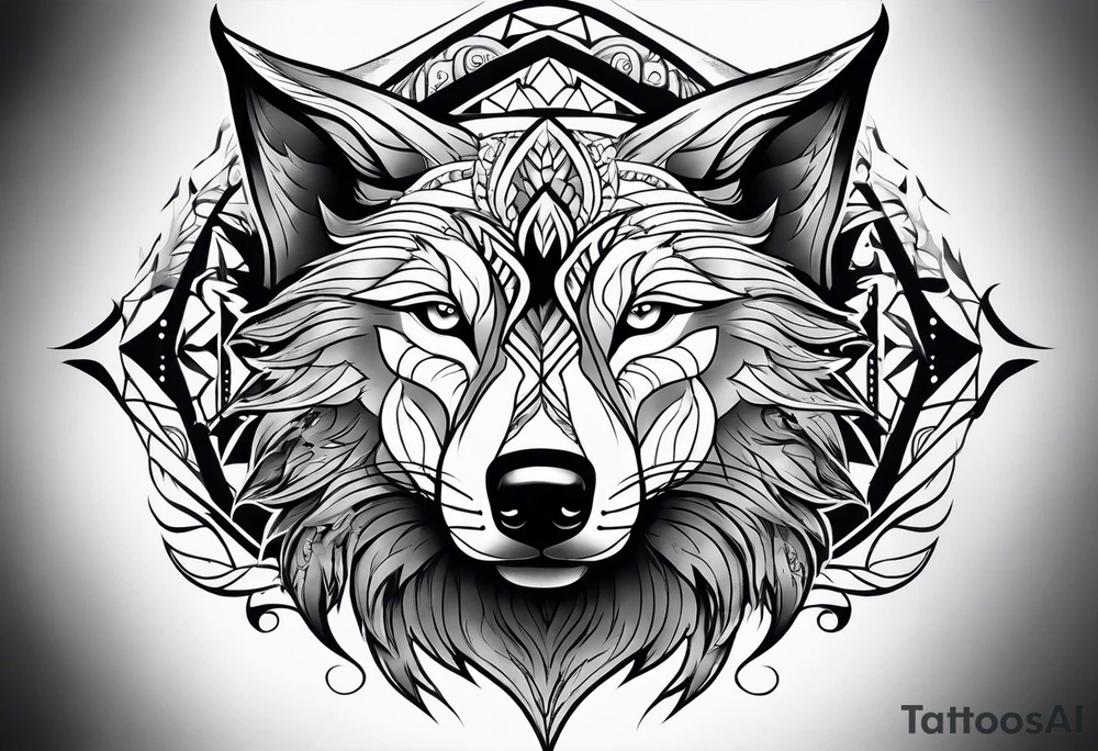 Magic wolf tattoo. tattoo idea