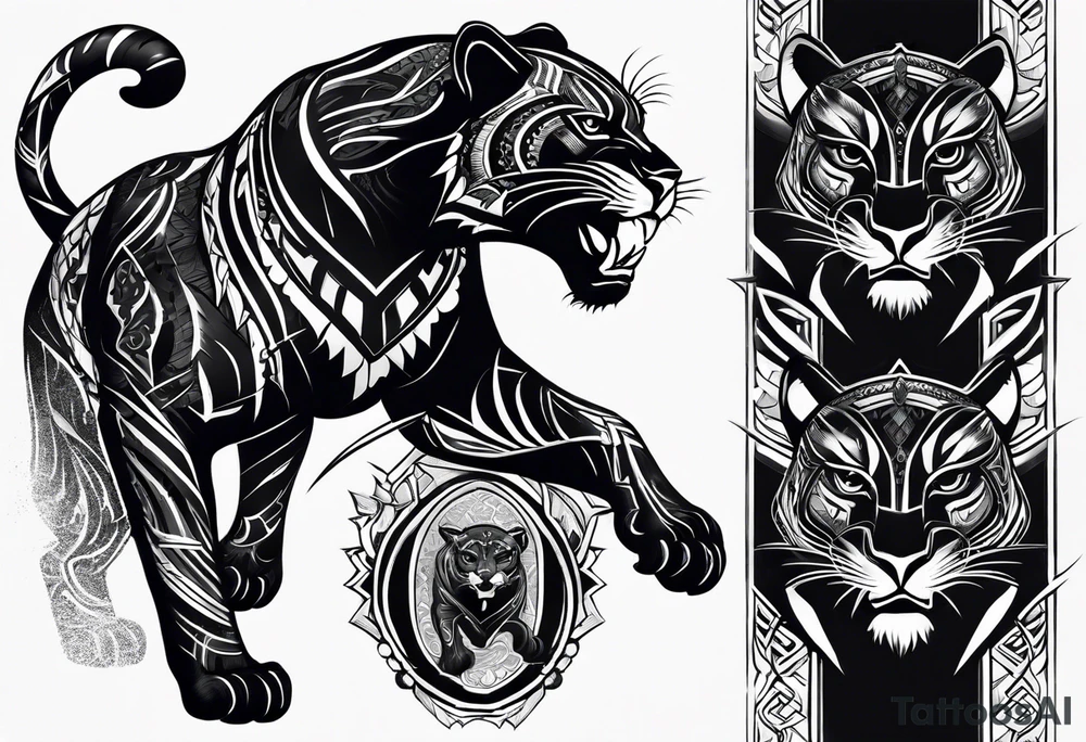 Black Panther hunting tattoo idea