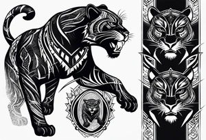 Black Panther hunting tattoo idea