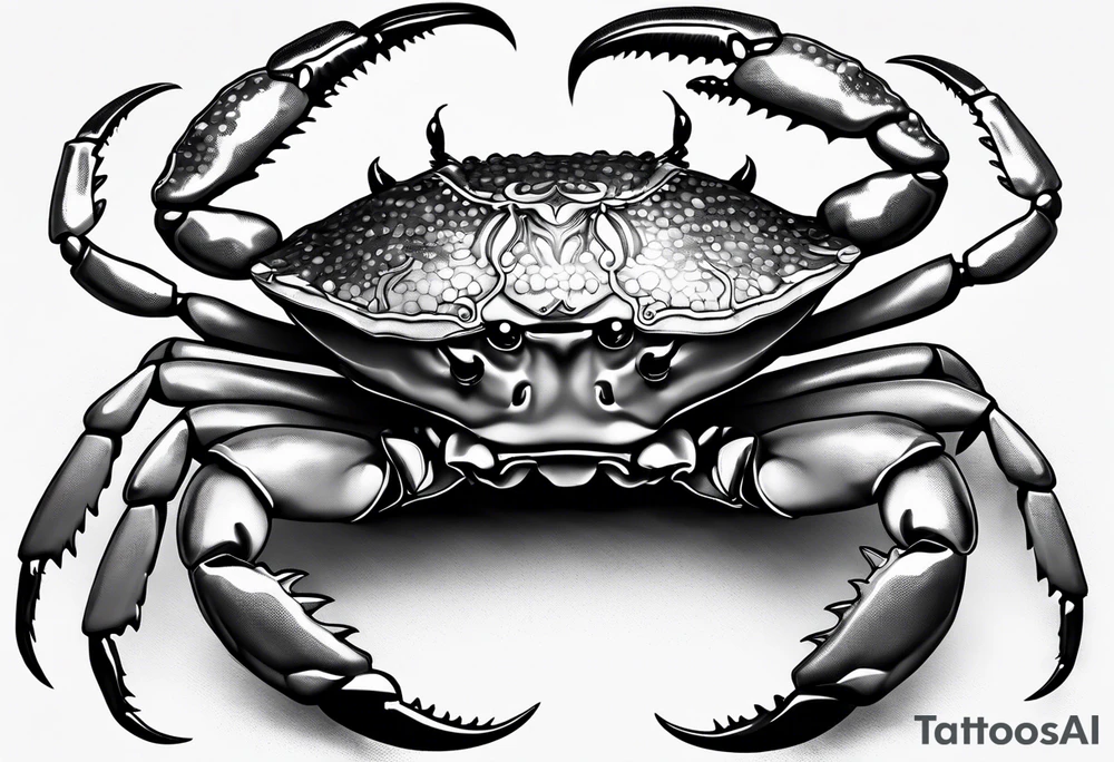 Crabs en blanco en negro con numero 69 tattoo idea