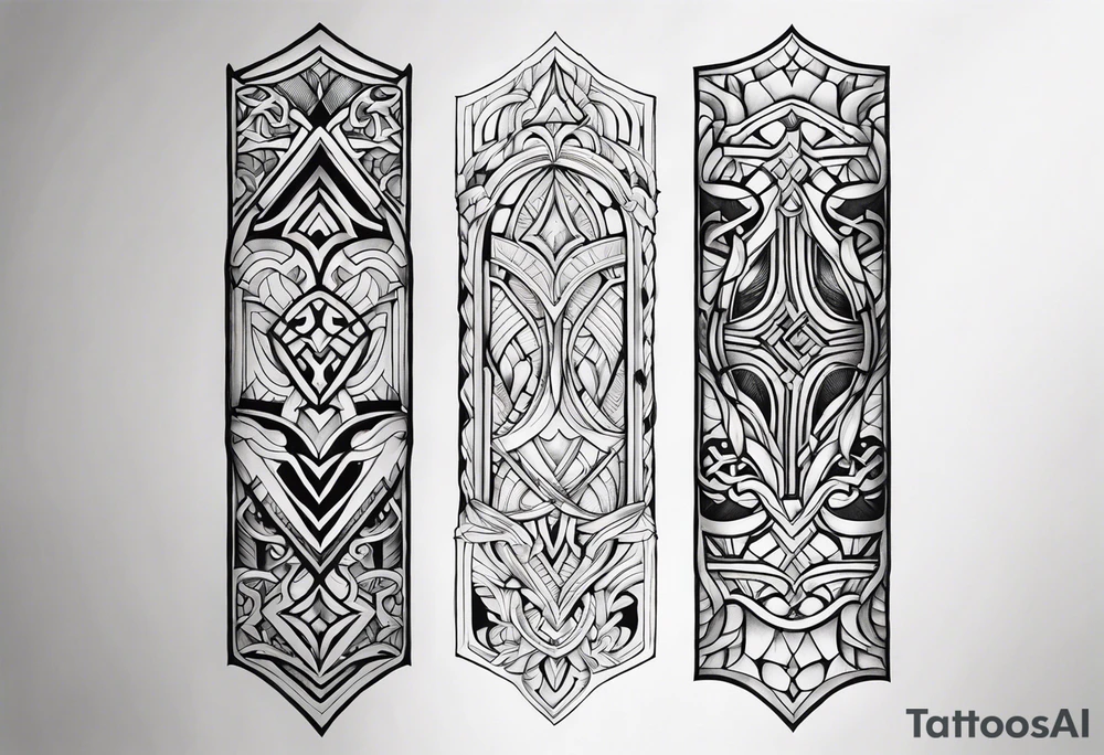 Cletic shin armor tattoo idea