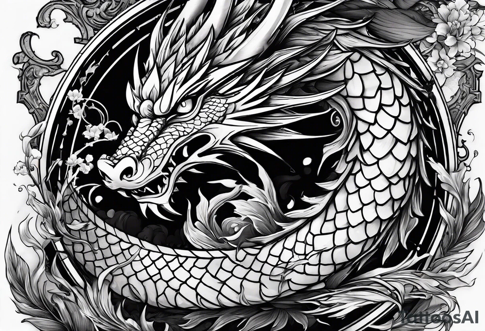 show me a tattoo design where there is a sword and a dragon wrapped around it tattoo idea