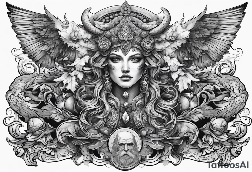 On arm Greek mythology monsters tattoo idea