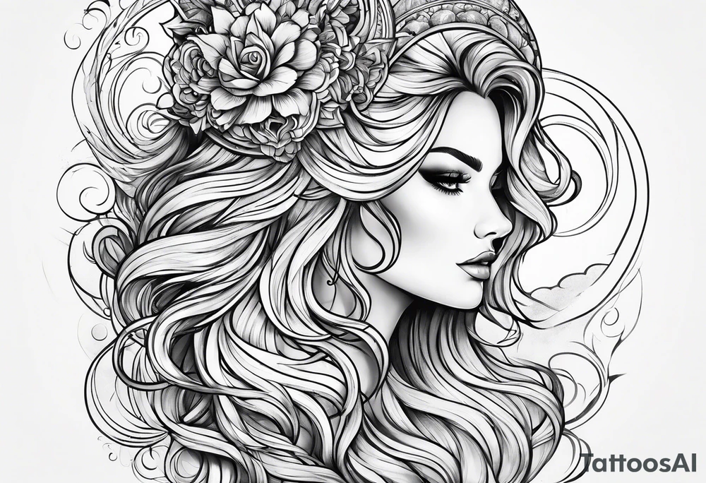 curved line tattoo idea