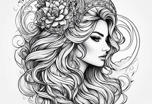 curved line tattoo idea