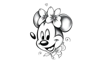 Mickey Mouse with Amelia on top tattoo idea