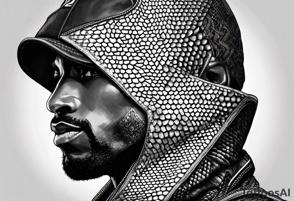 Kobe Bryant "The Sheath" logo made with geometrical snake scales tattoo idea