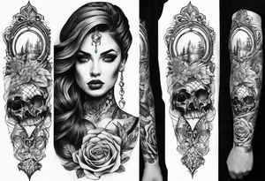 full sleeve in Gothic style tattoo idea