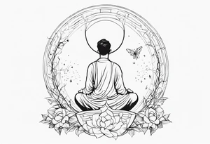 man praying for a fairy to appear tattoo idea