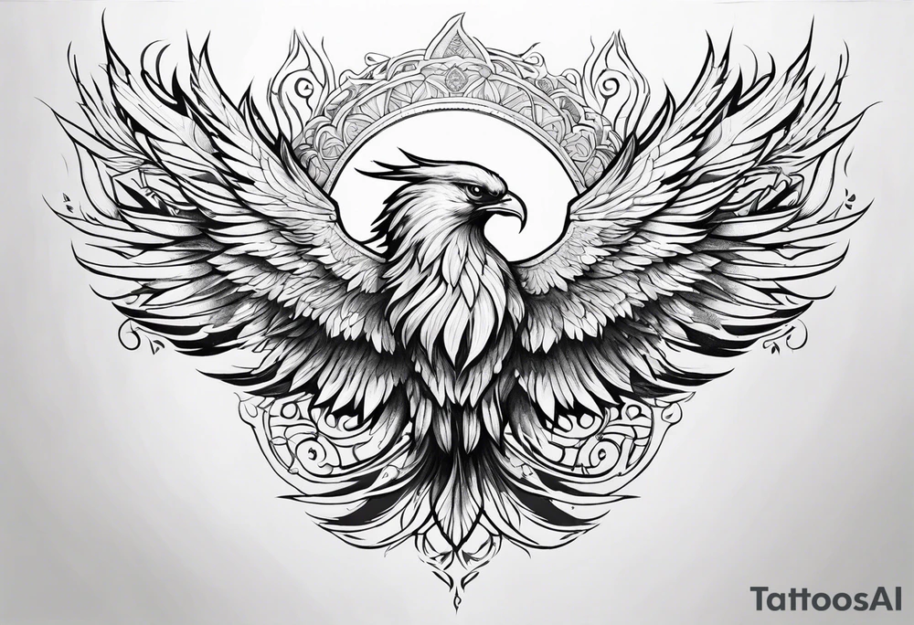 Rising phoenix tattoo idea