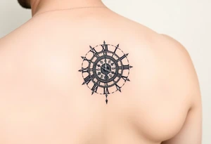 vintage roman numerals within ornate clockwork mechanism tattoo idea