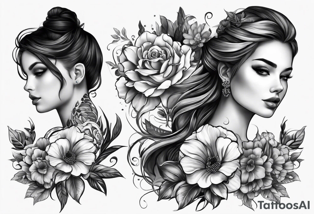 tattoo to represent that I have 3 children (girls). For inspiration I like flowers, the beach. Tattoo is for ribcage down side of body tattoo idea