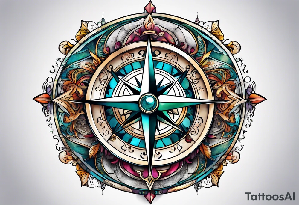 Sea compass tattoo idea