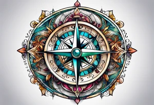 Sea compass tattoo idea