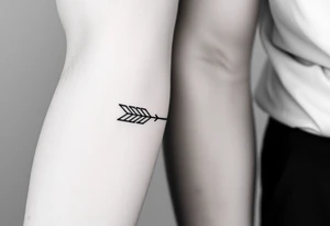 3D arrow fine line tattoo idea