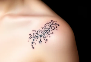 Cascade of stars swirl tattoo idea