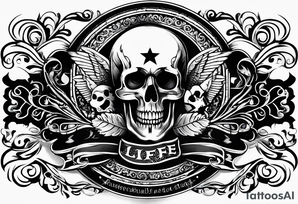 armband with these words: memorable life honorable death tattoo idea