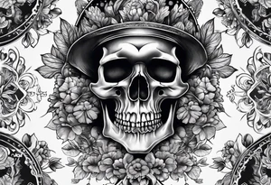 Skull magic mushrooms tattoo idea