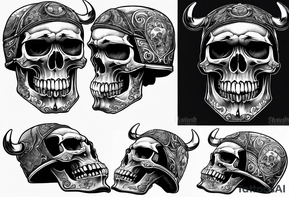 Chopper skull tattoo idea