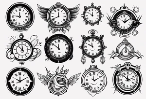 Baby clock name tattoo idea