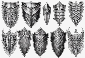 Dragonscale Leg armor symmetrical tattoo idea