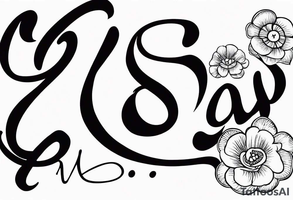 Vietnamese calligraphy saying my dogs name Poppy tattoo idea