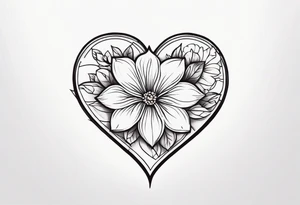 Flower in a heart tattoo idea