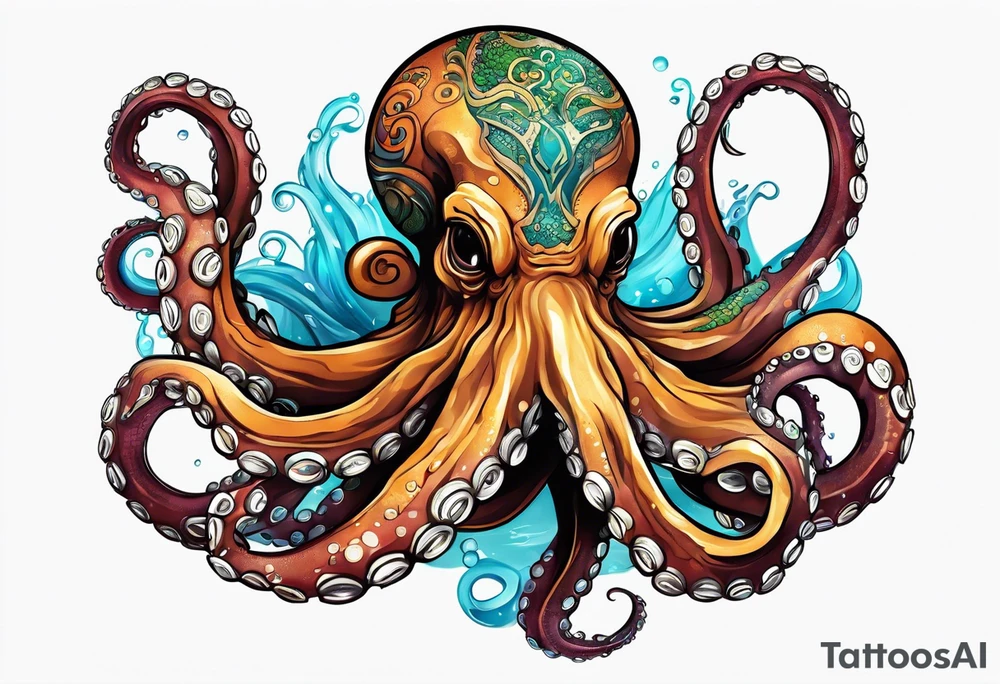 Octopus, diesel engine tattoo idea