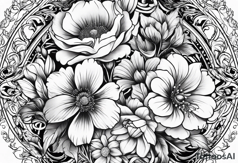 Spine tattoo with flowers and a country aspect tattoo idea