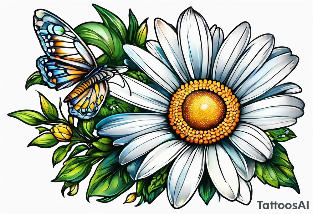 Daisy corner tattoo idea
