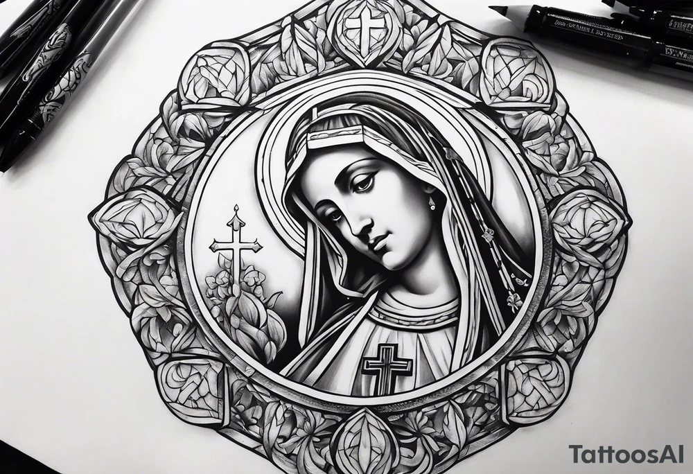 Catholic Church tattoo on my shoulder tattoo idea