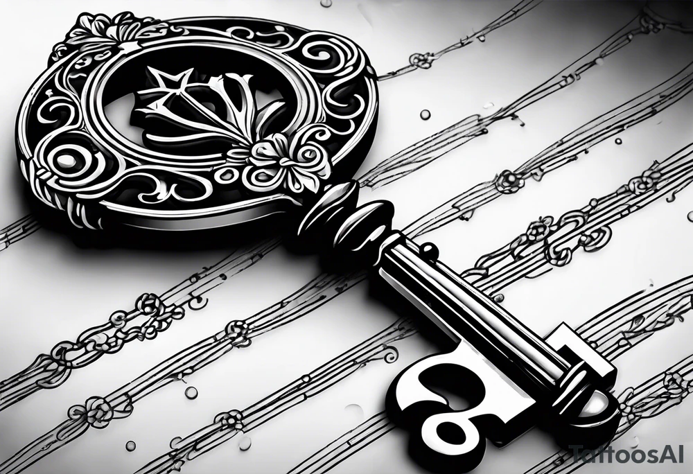 old antique skeleton key that goes to an old antique locket. tattoo idea