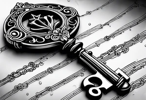 old antique skeleton key that goes to an old antique locket. tattoo idea