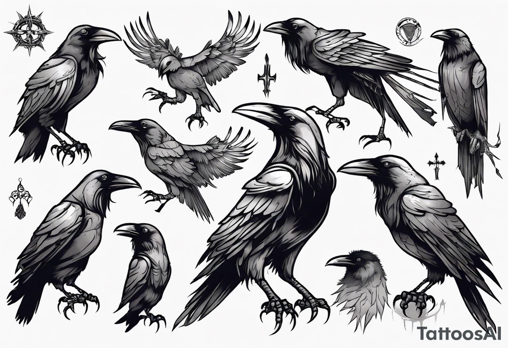 Raven tattoo idea