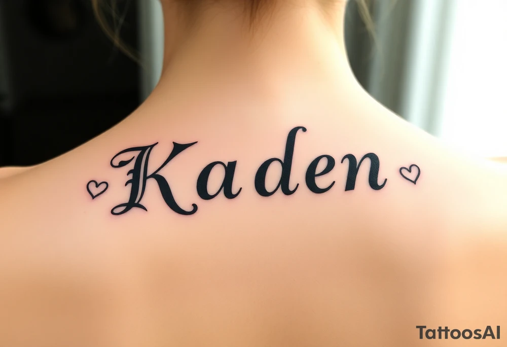 Kaden in fancy old English tattoo idea