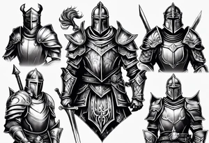 muscular knight tattoo idea