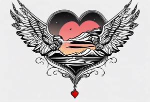 small simple tattoo with the words "love drought" in a nice font with a melting heart design underneath it tattoo idea