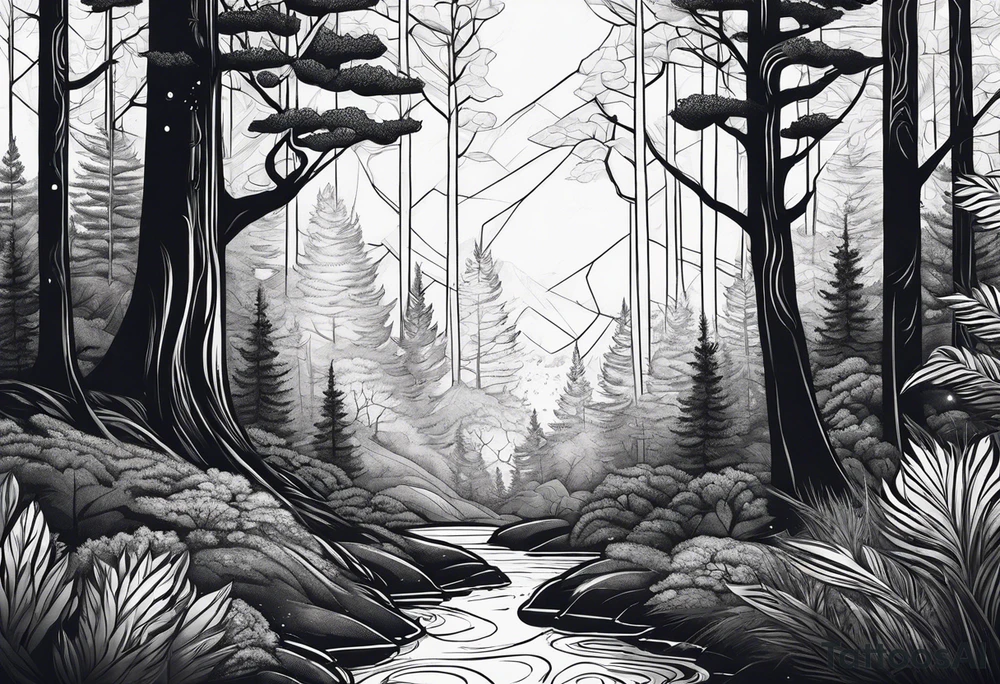 forest on the edges tattoo idea