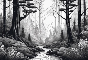 forest on the edges tattoo idea