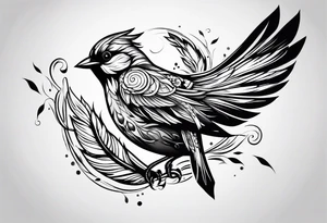 Flying sparrow tattoo idea
