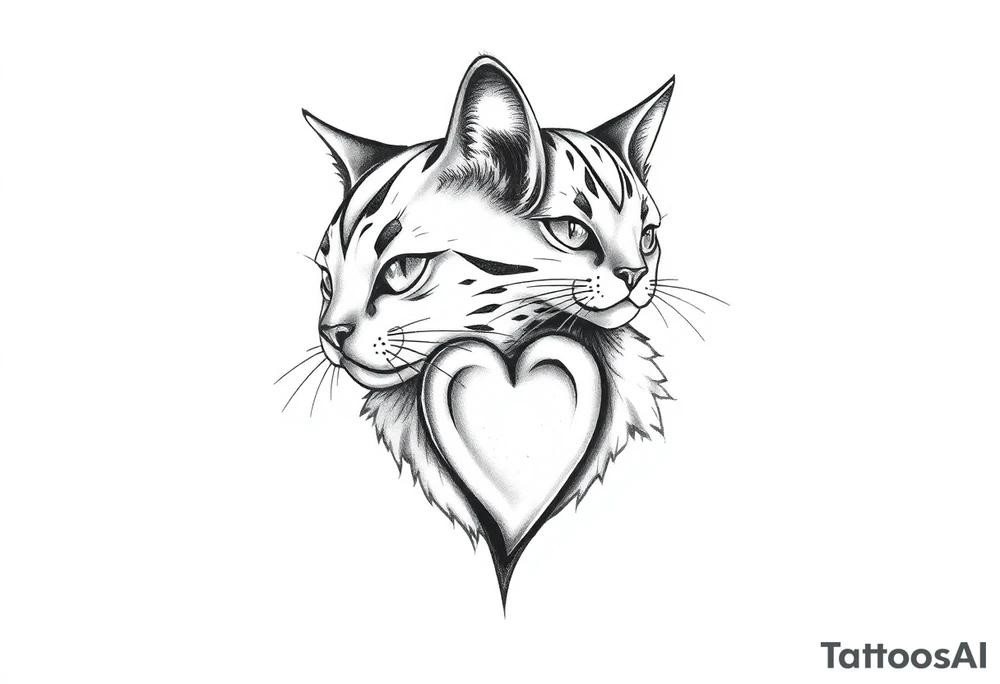 Pata de gato e coração tattoo idea