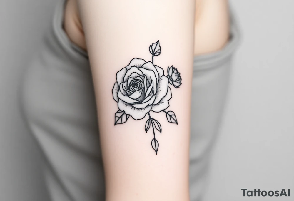 rose and mum tattoo tattoo idea