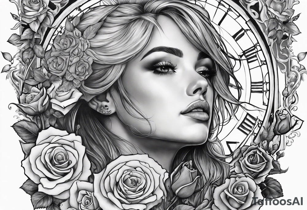 fool sleeve,, abandoned old gotic house, broken sword, roses, tattoo idea